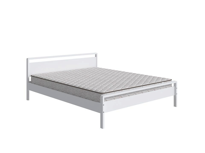 Кровать Alma 90x200 Массив (береза) Белая эмаль - Кровать из массива в минималистичном исполнении