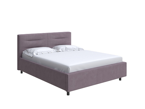 Фиолетовая кровать Nuvola-8 NEW - Кровать в лаконичном стиле с горизонтальной отстрочкой  в изголовье