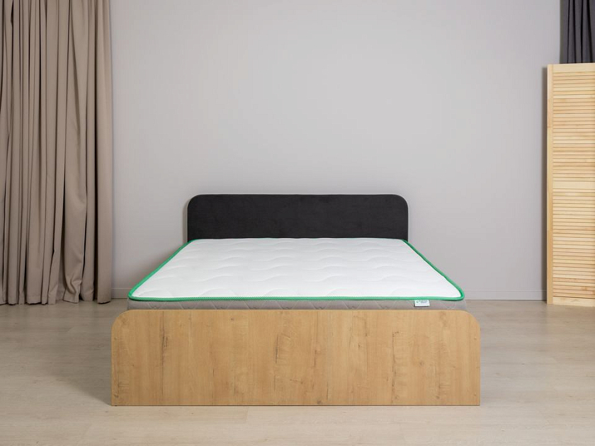 Кровать Way Plus с подъемным механизмом 160x200 ЛДСП Бунратти/Вулканический серый - Кровать в эко-стиле с глубоким бельевым ящиком
