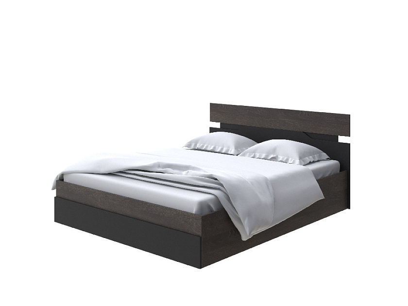 Кровать Milton с подъемным механизмом 160x190 ЛДСП Дуб Кантербери/Черный - Современная кровать с подъемным механизмом.
