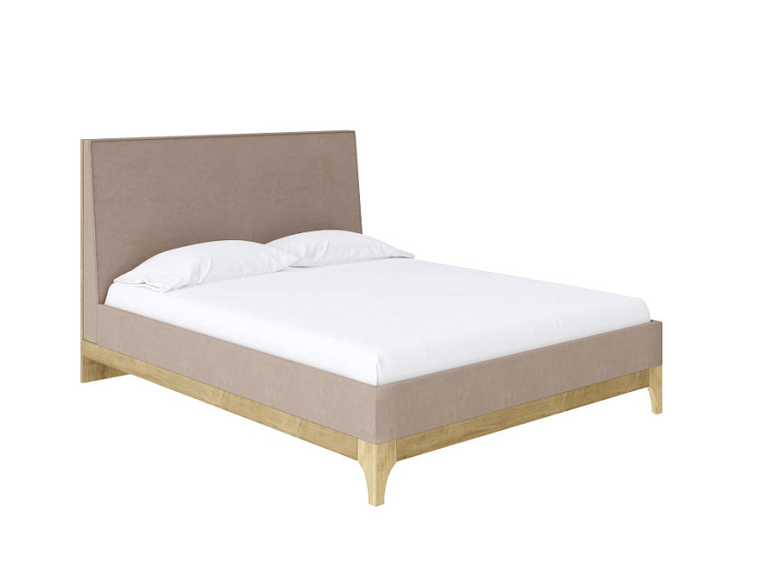 Кровать Odda 180x200 ЛДСП+ткань Бунратти/Тетра Брауни - Мягкая кровать из ЛДСП в скандинавском стиле