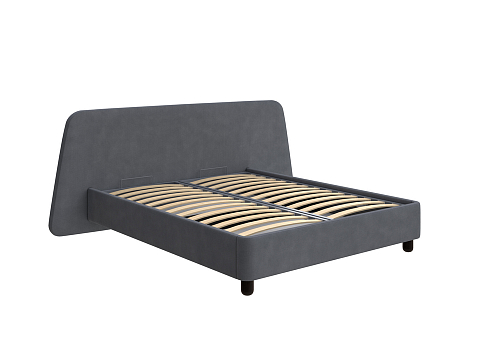 Черная кровать Sten Berg Right - Мягкая кровать с необычным дизайном изголовья на правую сторону
