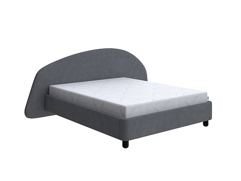Черная кровать Sten Bro Right - Мягкая кровать с округлым изголовьем на правую сторону