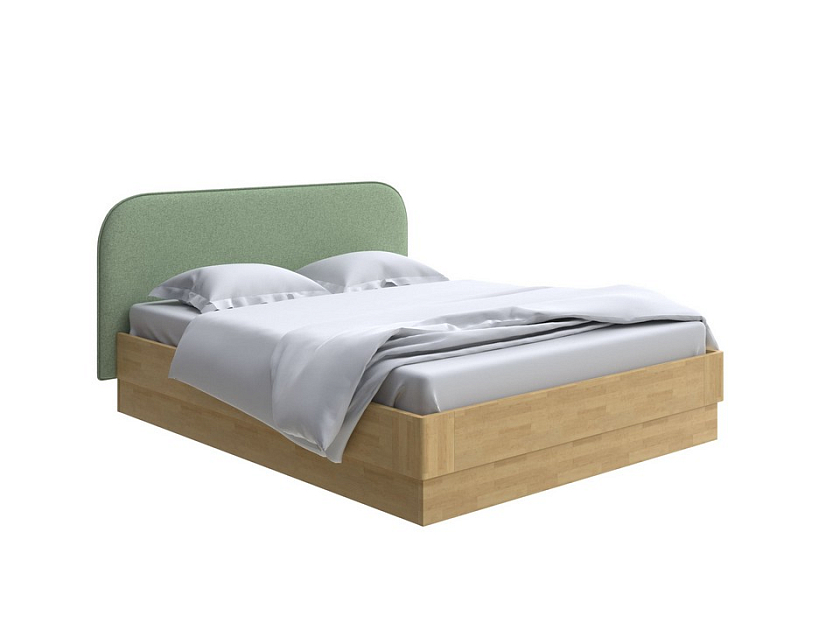 Кровать Lagom Plane Wood с подъемным механизмом 160x200 Ткань/Массив (дуб) Beatto Атлантика/Масло-воск Natura (Дуб) - Кровать с ПМ. 