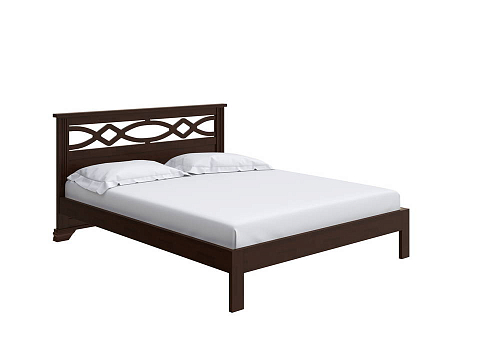 Двуспальная кровать с матрасом Niko-тахта - Кровать-тахта из массива с резным изголовьем