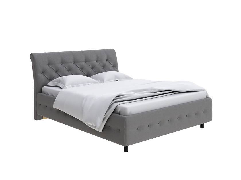 Кровать Next Life 4 160x200 Экокожа Темно-серый - Классическая кровать с изогнутым изголовьем и глубокой пиковкой