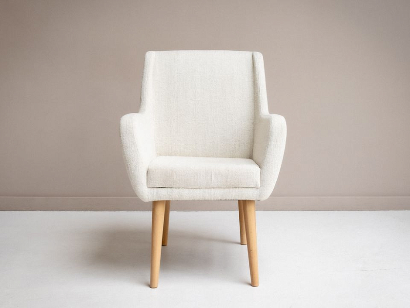 Кресло Lagom Side 70x70 Ткань/Массив Лама Авокадо/Масло-воск Natura (Береза) - Мягкое, стильное кресло из капсульной коллекции Lagom