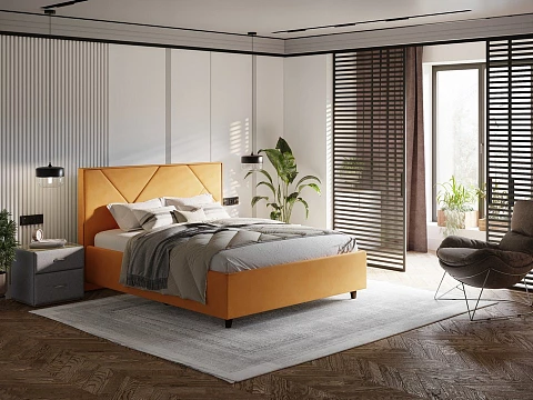 Кровать классика Tessera Grand - Мягкая кровать с высоким изголовьем и стильными ножками из массива бука