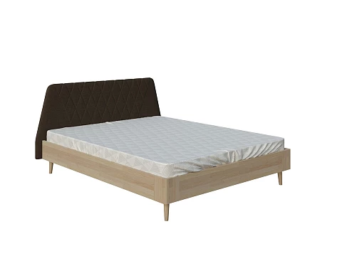 Кровать 200х200 Lagom Hill Wood - Оригинальная кровать без встроенного основания из массива сосны с мягкими элементами.