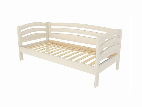 Бежевая кровать Веста софа-R - Детская кровать из массива с боковыми спинками.